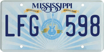 MS license plate LFG598