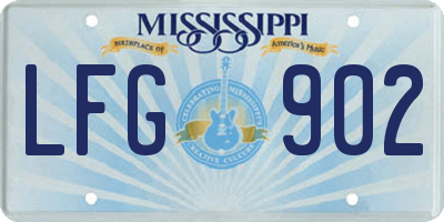 MS license plate LFG902