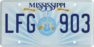 MS license plate LFG903