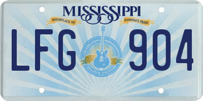 MS license plate LFG904