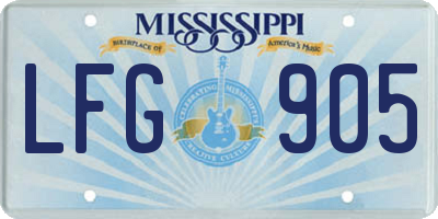 MS license plate LFG905