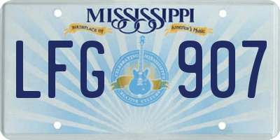 MS license plate LFG907
