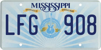MS license plate LFG908