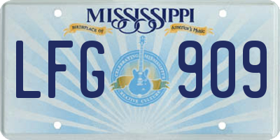 MS license plate LFG909