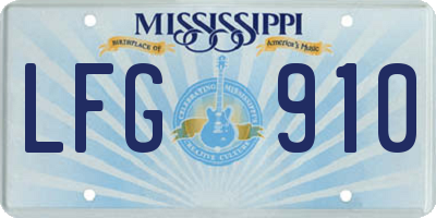MS license plate LFG910