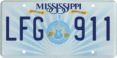 MS license plate LFG911