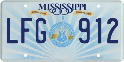 MS license plate LFG912
