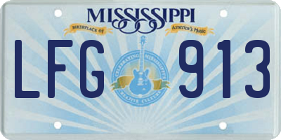MS license plate LFG913