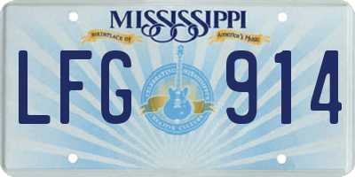 MS license plate LFG914