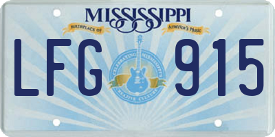 MS license plate LFG915
