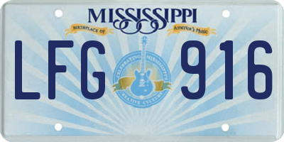MS license plate LFG916