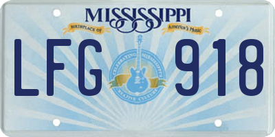 MS license plate LFG918