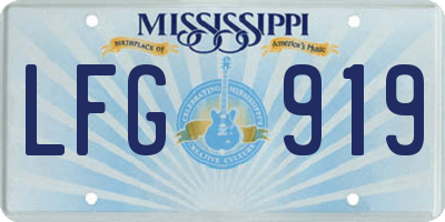 MS license plate LFG919