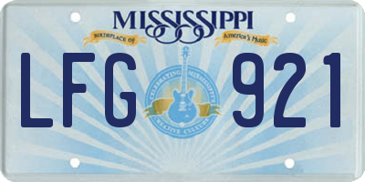MS license plate LFG921