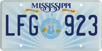 MS license plate LFG923