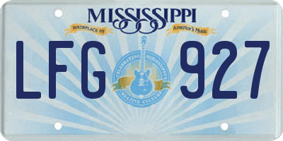 MS license plate LFG927