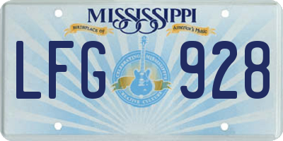 MS license plate LFG928