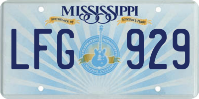 MS license plate LFG929