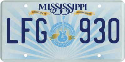 MS license plate LFG930