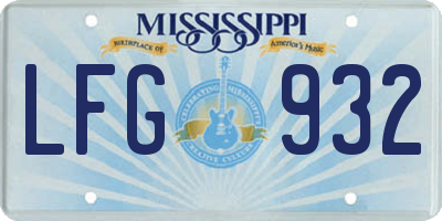 MS license plate LFG932