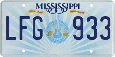 MS license plate LFG933