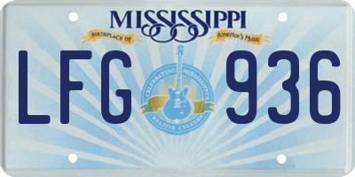 MS license plate LFG936