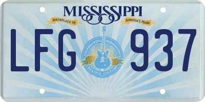 MS license plate LFG937