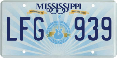 MS license plate LFG939