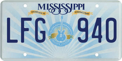 MS license plate LFG940
