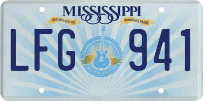 MS license plate LFG941