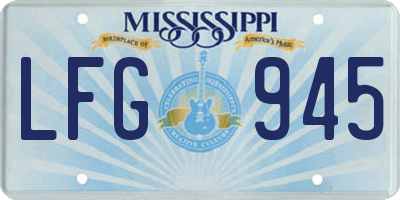 MS license plate LFG945