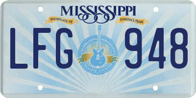 MS license plate LFG948