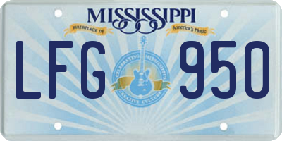 MS license plate LFG950