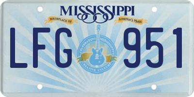 MS license plate LFG951