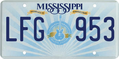 MS license plate LFG953