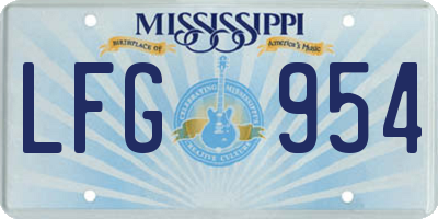 MS license plate LFG954