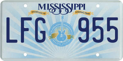 MS license plate LFG955