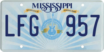 MS license plate LFG957