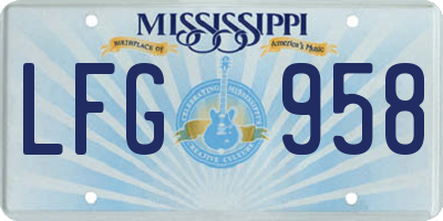 MS license plate LFG958