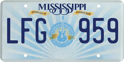 MS license plate LFG959