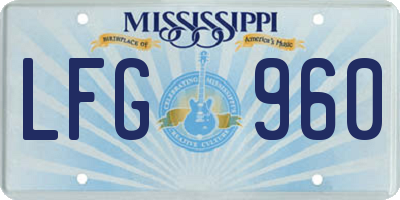 MS license plate LFG960