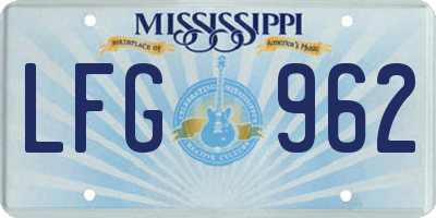 MS license plate LFG962