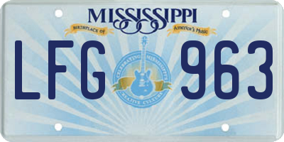 MS license plate LFG963