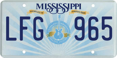 MS license plate LFG965