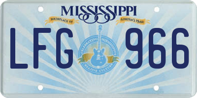 MS license plate LFG966