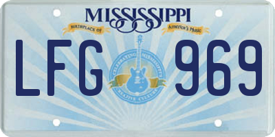 MS license plate LFG969