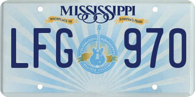 MS license plate LFG970