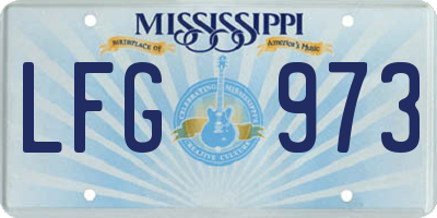 MS license plate LFG973
