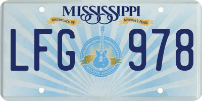 MS license plate LFG978
