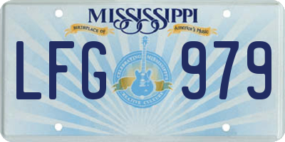 MS license plate LFG979